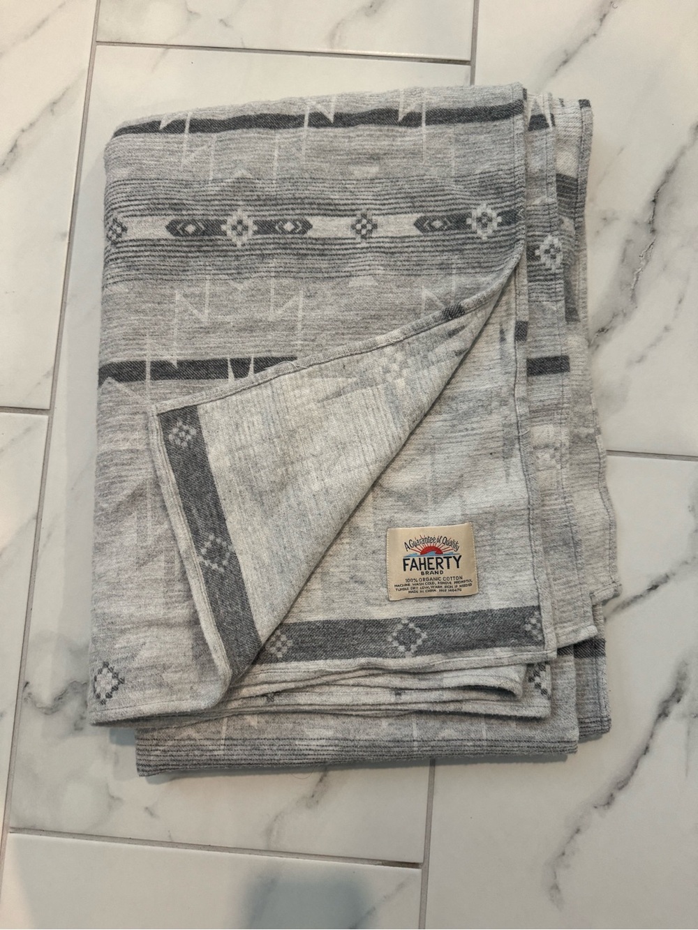 Faherty Gray Adirondack blanket